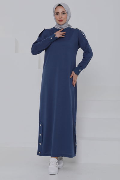 Düğme Detaylı Elbise - 27045