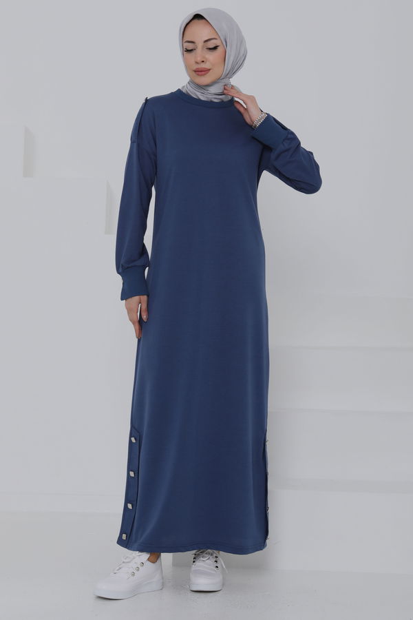 Düğme Detaylı Elbise - 27045