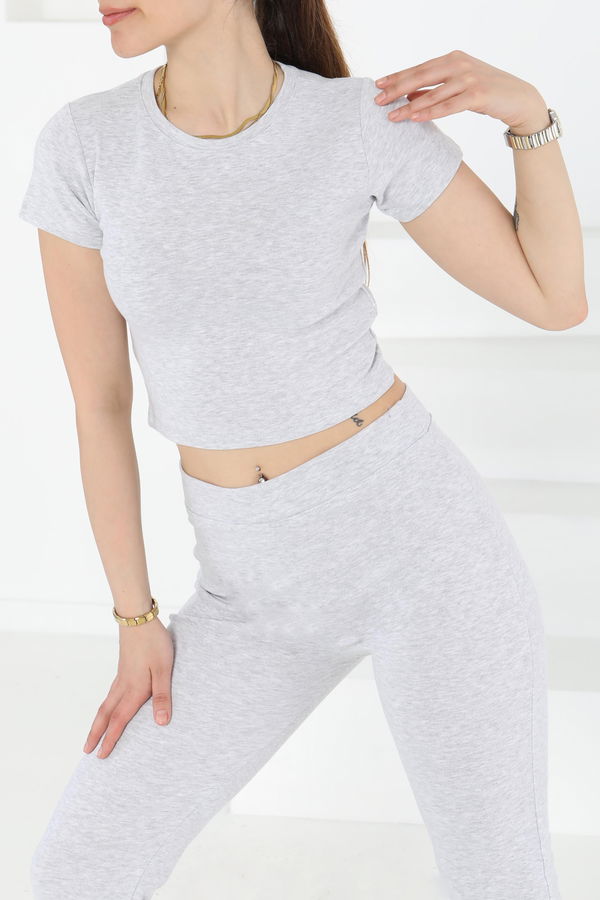 Yüksek Bel Crop İkili Takım - 27229