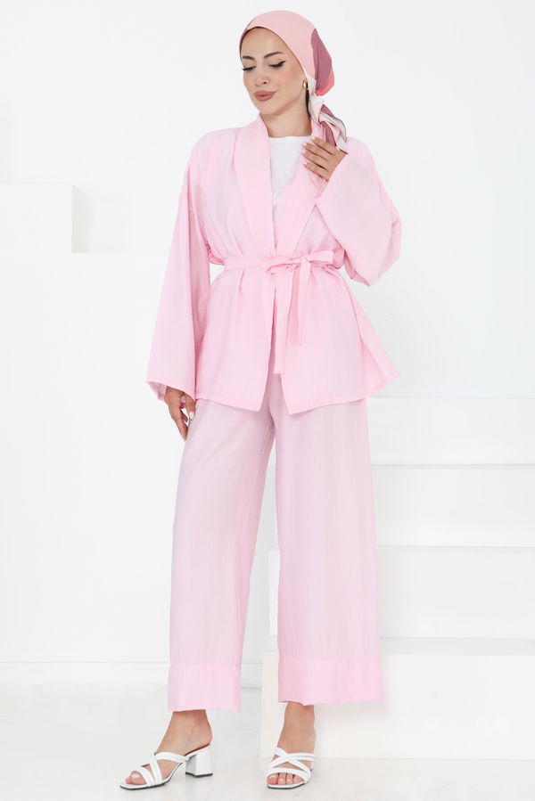 KİMONO TAKIM - 27357 PEMBE