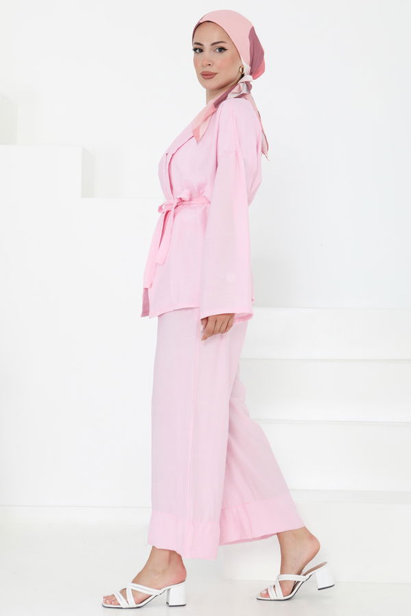 KİMONO TAKIM - 27357 PEMBE