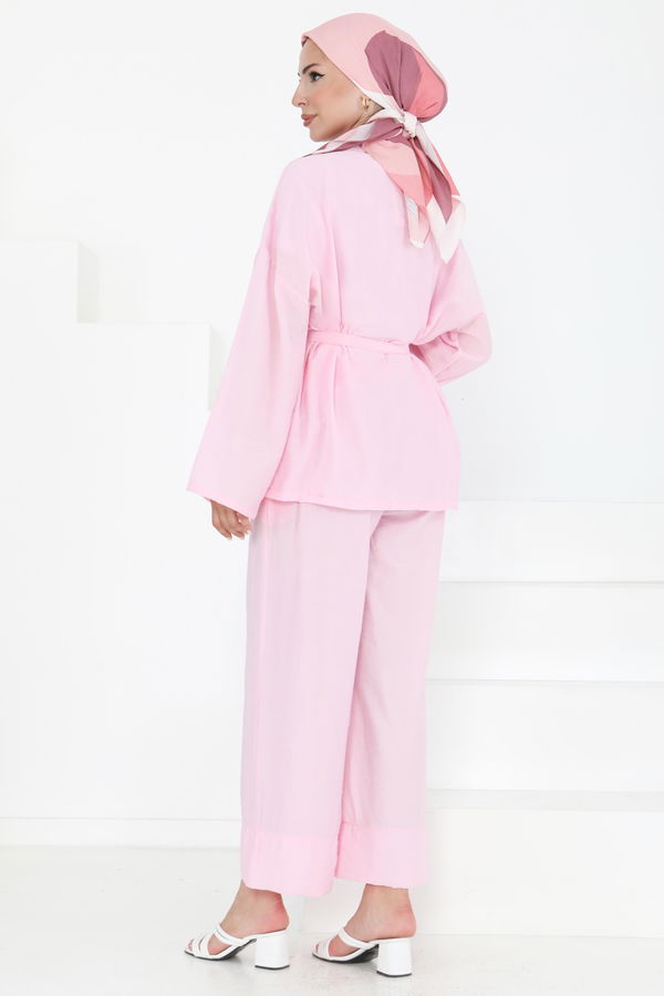 KİMONO TAKIM - 27357 PEMBE