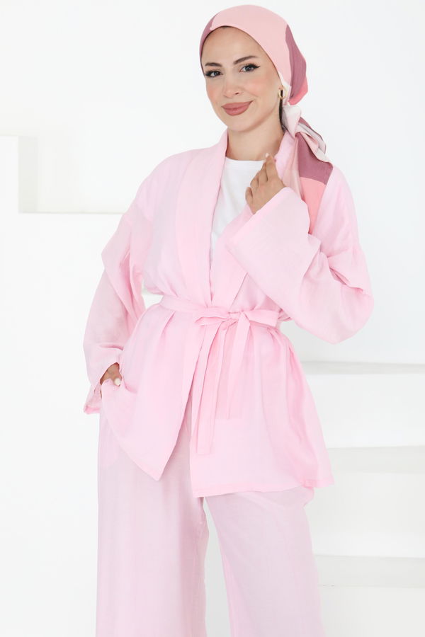 KİMONO TAKIM - 27357 PEMBE