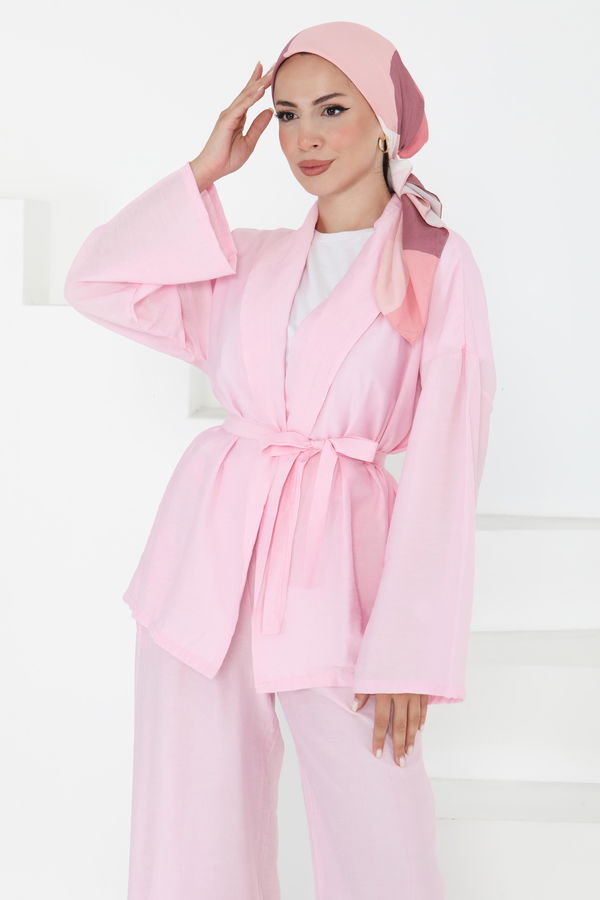KİMONO TAKIM - 27357 PEMBE