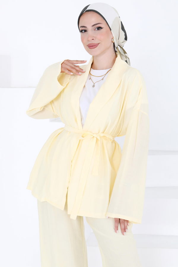 KİMONO TAKIM - 27357 Sarı